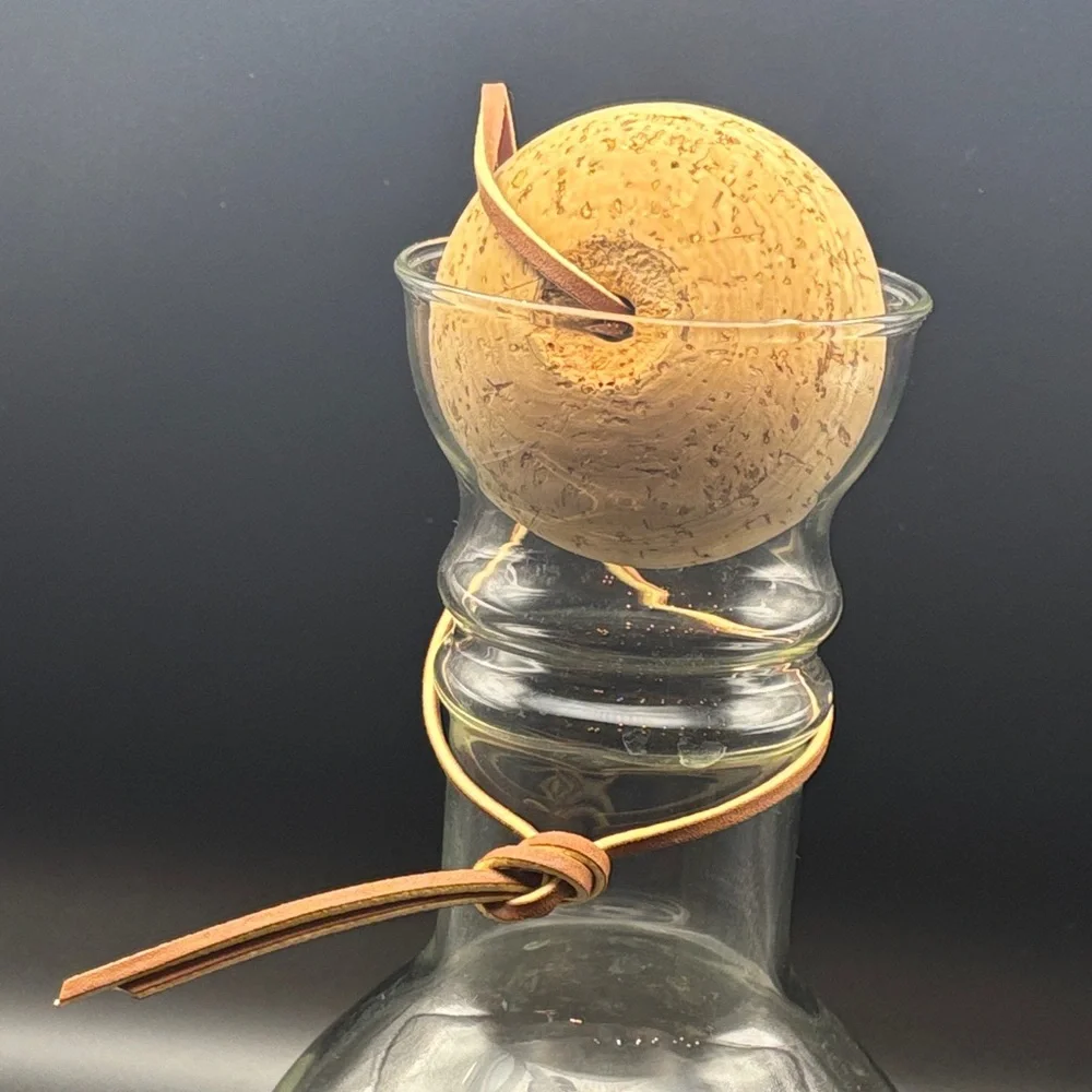 Vintage Pyrex Glass Decanter with Cork Stopper‎
